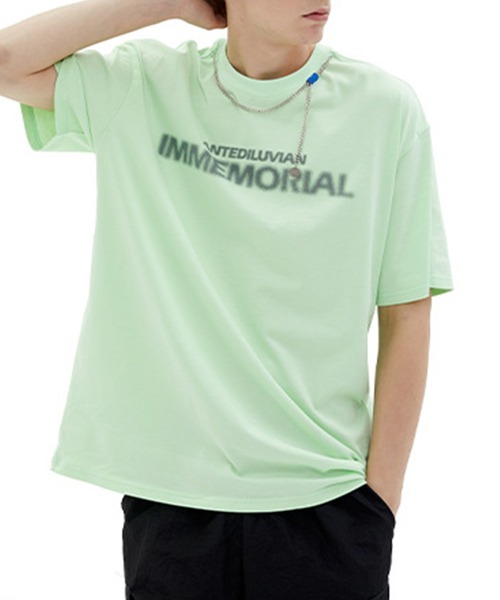 GENXDER(ノンジェンダー)の「【genxder】ユニセックスアメカジ風プリント半袖Tシャツ (SS)(Tシャツ/カットソー・メンズ・グリーン/ブラック/ライトブルー・LARGE/X-LARGE/MEDIUM)」の3枚目の写真
