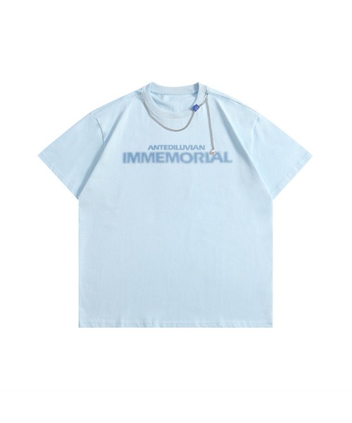GENXDER(ノンジェンダー)の「【genxder】ユニセックスアメカジ風プリント半袖Tシャツ (SS)(Tシャツ/カットソー・メンズ・グリーン/ブラック/ライトブルー・LARGE/X-LARGE/MEDIUM)」の1枚目の写真