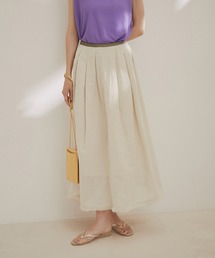 【NIPPON CULTURE】[抗菌・消臭]葦和紙タックロングスカート