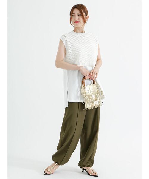 Te chichi（テチチ）の「リネンライクパラシュートパンツ（その他パンツ・レディース・ブラック/オフホワイト/カーキ・F）」の20枚目の写真