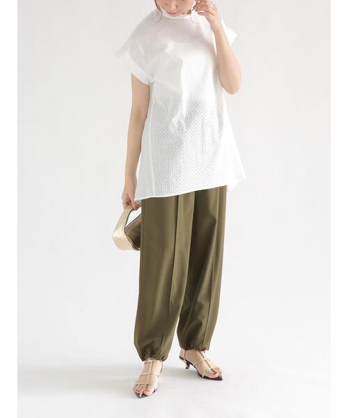 Te chichi（テチチ）の「リネンライクパラシュートパンツ（その他パンツ・レディース・ブラック/オフホワイト/カーキ・F）」の21枚目の写真