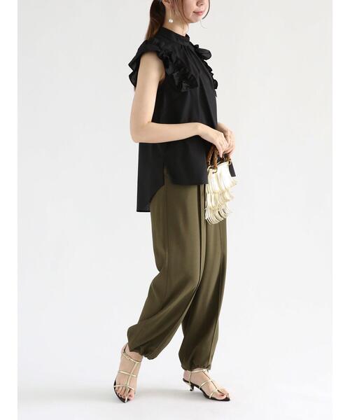 Te chichi（テチチ）の「リネンライクパラシュートパンツ（その他パンツ・レディース・ブラック/オフホワイト/カーキ・F）」の22枚目の写真