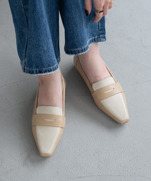 EVOL(イーボル)の「【EVOL】ソフトスクエアコインローファー IV5221(ローファー・レディース・ベージュ/ブラック/シルバー・25.0cm/24.5cm/24.0cm/23.5cm/23.0cm/22.5cm/22.0cm)」の3枚目の写真