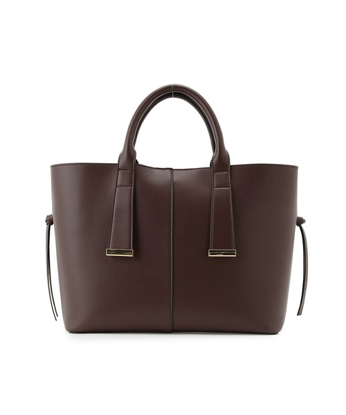 VIS（ビス）の「【A4収納】ゴールド金具付きノットトートバッグ/通勤・通学対応（トートバッグ・レディース・ブラック/ダークブラウン/ベージュ・FREE）」の7枚目の写真