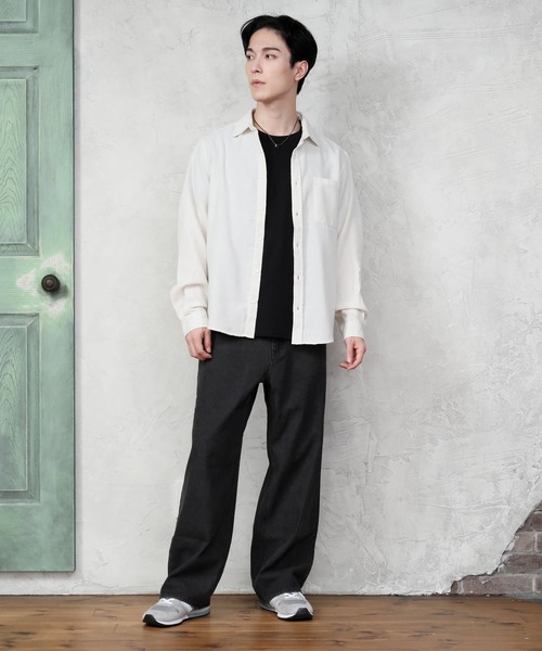 TopIsm（トップイズム）の「ワイドストレート デニムパンツ（デニムパンツ・メンズ・ワンウォッシュ/ブラック系その他3/ケミカルウォッシュ/ブラック系その他/ブラック系その他2・LL/L/M）」の6枚目の写真