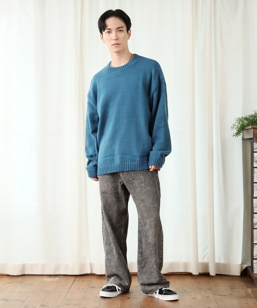 TopIsm（トップイズム）の「ワイドストレート デニムパンツ（デニムパンツ・メンズ・ワンウォッシュ/ブラック系その他3/ケミカルウォッシュ/ブラック系その他/ブラック系その他2・LL/L/M）」の7枚目の写真