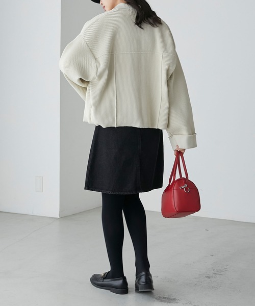 BONLECILL（ボンルシール）の「スポンディッシュニットジャケット（その他アウター・レディース・ブラック/ネイビー/レッド/アイボリー・FREE）」の10枚目の写真