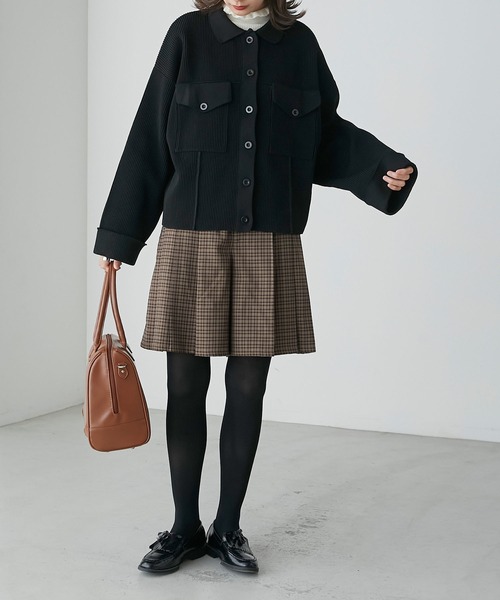 BONLECILL（ボンルシール）の「スポンディッシュニットジャケット（その他アウター・レディース・ブラック/ネイビー/レッド/アイボリー・FREE）」の16枚目の写真