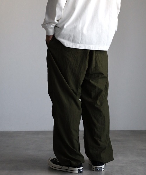 22AW✨ナゴンスタンス　パラシュートパンツ　カジュアルパンツ　ナイロン　黒　M ESTNATION / ナイロンパラシュートパンツ｜ESTNATION ONLINE