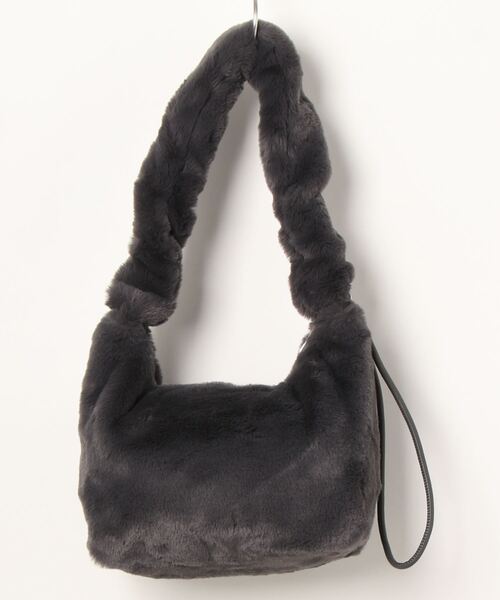 Doux archives(ドゥアルシーヴ)の「ギャザーハンドルエコファーミニワンショルダーバッグ(ショルダーバッグ・レディース・ベージュ/チャコールグレー・FREE)」の13枚目の写真