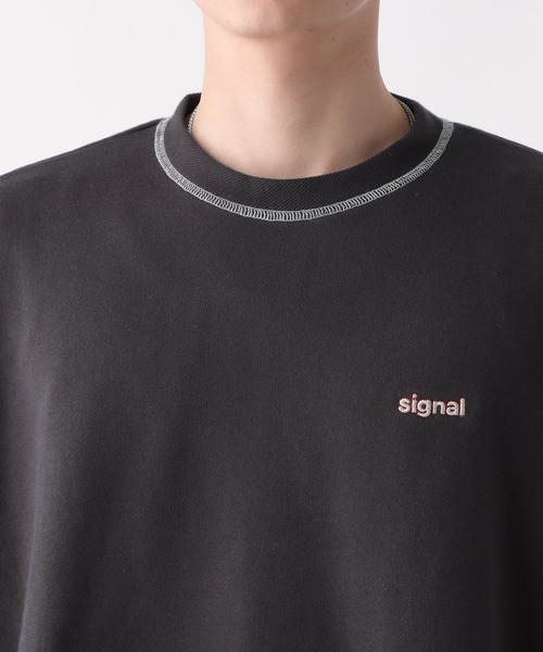 SIGNAL SPORTS(シグナルスポーツ)の「【SIGNAL SPORTS】ワンポイント刺繍/ステッチカラー裏毛スウェット(スウェット・メンズ・ブラック/パープル/イエロー/オレンジ・MEDIUM/LARGE)」の11枚目の写真
