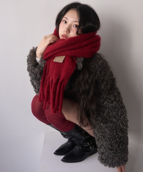 mellowneon（メロウネオン）の「ボリュームカラーマフラー（マフラー・レディース・ホワイト/ピンク/グレー/アイボリー/カーキ/ブラック/レッド/チャコールグレー/ベージュ/ライトブルー/ベビーピンク/ラベンダー/ボルドー/ダークブラウン・FREE）」の14枚目の写真