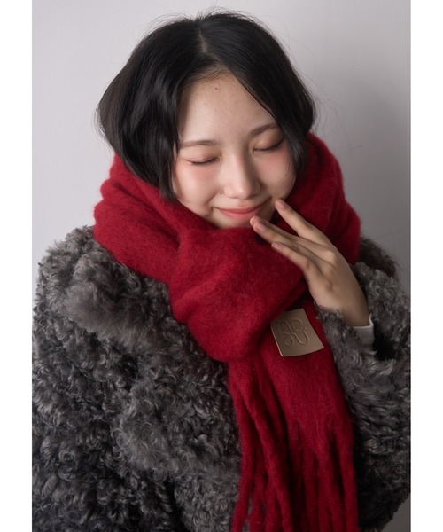 mellowneon（メロウネオン）の「ボリュームカラーマフラー（マフラー・レディース・ホワイト/ピンク/グレー/アイボリー/カーキ/ブラック/レッド/チャコールグレー/ベージュ/ライトブルー/ベビーピンク/ラベンダー/ボルドー/ダークブラウン・FREE）」の20枚目の写真