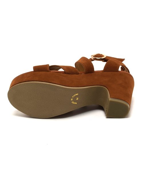 one after another NICE CLAUP(ワンアフターアナザーナイスクラップ)の「【ナイスクラップ】スウェードクロスサンダル(サンダル・レディース・レッド/ネイビー/キャメル・SMALL/MEDIUM/LARGE)」の12枚目の写真