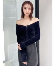 GYDA | 2WAY シャギーダブルZIP ニットトップス(ニット/セーター)