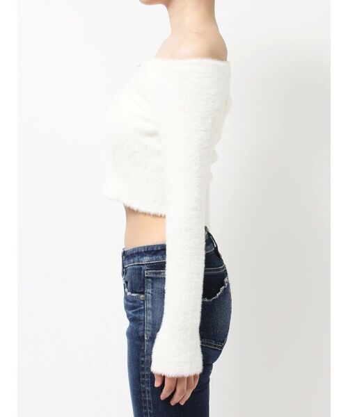 GYDA（ジェイダ）の「2WAY シャギーダブルZIP ニットトップス（ニット/セーター・レディース・オフホワイト/ブラック・FREE）」の17枚目の写真