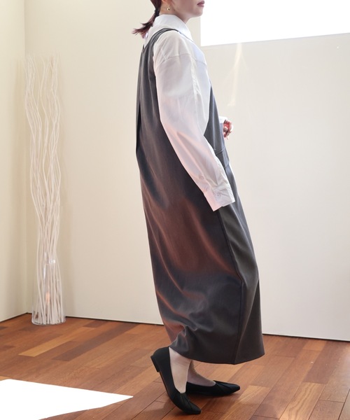 ULEULA(ウルア)の「ZIPロングワンピース/前後2WAY(ワンピース・レディース・チャコールグレー/ブラック・FREE)」の6枚目の写真