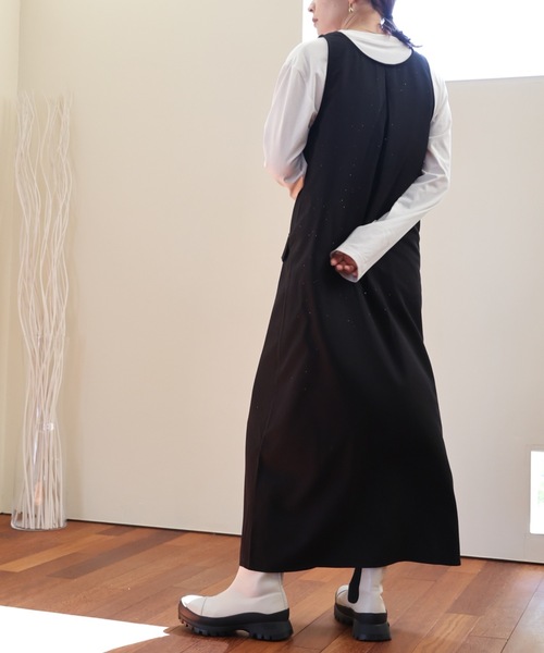 ULEULA(ウルア)の「ZIPロングワンピース/前後2WAY(ワンピース・レディース・チャコールグレー/ブラック・FREE)」の5枚目の写真