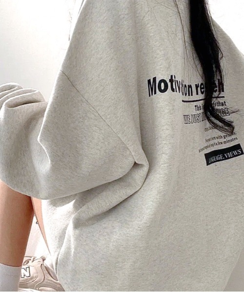 SHEENA(シーナ)の「Motivationロゴオーバーサイズトレーナー(スウェット・レディース・ブラック/チャコールグレー/ライトグレー/グレー・M)」の20枚目の写真