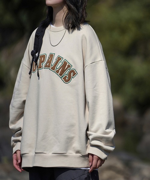 aimoha（アイモハ）の「aimoha outdoor　ワッペン刺繍  クールネックプルオーバー　スウエット（スウェット・レディース・ベージュ/ブラック/チョコ・LARGE/MEDIUM/X-LARGE）」の19枚目の写真