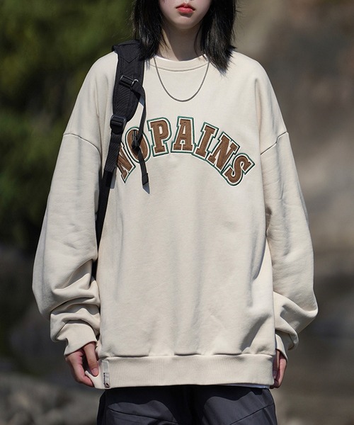 aimoha（アイモハ）の「aimoha outdoor　ワッペン刺繍  クールネックプルオーバー　スウエット（スウェット・レディース・ベージュ/ブラック/チョコ・LARGE/MEDIUM/X-LARGE）」の20枚目の写真