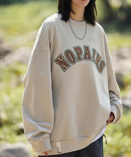 aimoha（アイモハ）の「aimoha outdoor　ワッペン刺繍  クールネックプルオーバー　スウエット（スウェット・レディース・ベージュ/ブラック/チョコ・LARGE/MEDIUM/X-LARGE）」の22枚目の写真