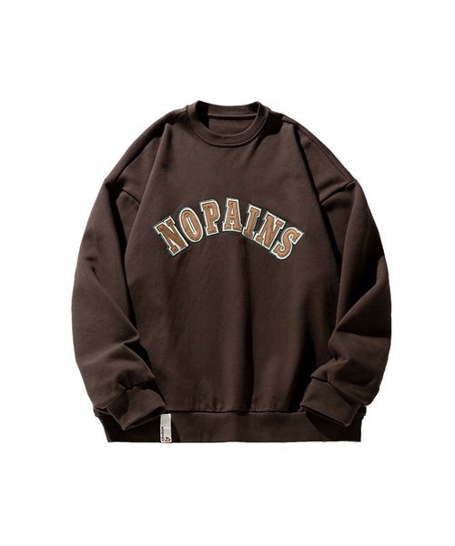 aimoha（アイモハ）の「aimoha outdoor　ワッペン刺繍  クールネックプルオーバー　スウエット（スウェット・レディース・ベージュ/ブラック/チョコ・LARGE/MEDIUM/X-LARGE）」の5枚目の写真