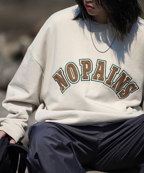 aimoha（アイモハ）の「aimoha outdoor　ワッペン刺繍  クールネックプルオーバー　スウエット（スウェット・レディース・ベージュ/ブラック/チョコ・LARGE/MEDIUM/X-LARGE）」の17枚目の写真