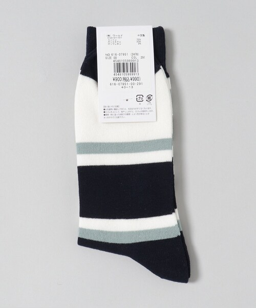 THE SHOP TK （ザ ショップ ティーケー ）の「◆マルチボーダーソックス（ソックス/靴下・メンズ・ブラック系1/ブルー系6・00）」の4枚目の写真