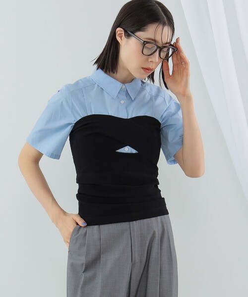 Ray BEAMS（レイビームス）の「Ray BEAMS / リブ ツイスト ビスチェ（チューブトップ・レディース・ブラック/オフホワイト・ONE SIZE）」の2枚目の写真