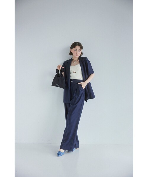 Ray BEAMS（レイビームス）の「Ray BEAMS / リブ ツイスト ビスチェ（チューブトップ・レディース・ブラック/オフホワイト・ONE SIZE）」の3枚目の写真