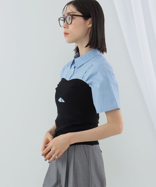 Ray BEAMS（レイビームス）の「Ray BEAMS / リブ ツイスト ビスチェ（チューブトップ・レディース・ブラック/オフホワイト・ONE SIZE）」の21枚目の写真