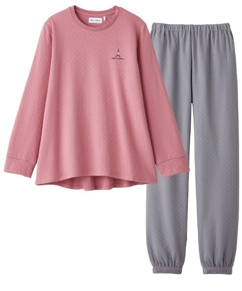 COMME CI COMME CA(コムシコムサ)の「COMME CI COMME CA/コムシコムサ ルームウェア 長袖長パンツ 表裏綿100% キルト(ルームウェア/パジャマ・レディース・ネイビー/ピンク/グレー・LARGE/MEDIUM/X-LARGE)」の4枚目の写真