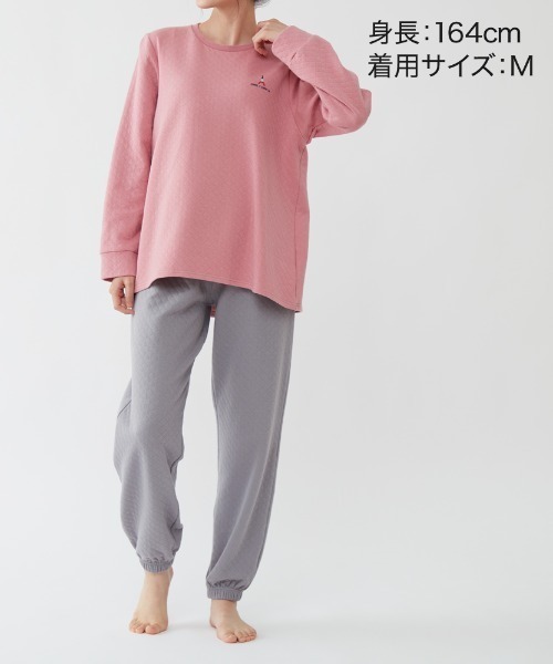 COMME CI COMME CA(コムシコムサ)の「COMME CI COMME CA/コムシコムサ ルームウェア 長袖長パンツ 表裏綿100% キルト(ルームウェア/パジャマ・レディース・ネイビー/ピンク/グレー・LARGE/MEDIUM/X-LARGE)」の5枚目の写真