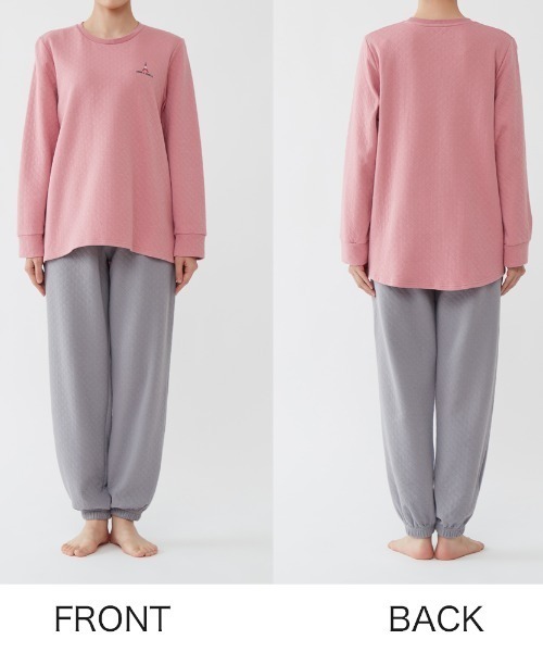 COMME CI COMME CA(コムシコムサ)の「COMME CI COMME CA/コムシコムサ ルームウェア 長袖長パンツ 表裏綿100% キルト(ルームウェア/パジャマ・レディース・ネイビー/ピンク/グレー・LARGE/MEDIUM/X-LARGE)」の6枚目の写真