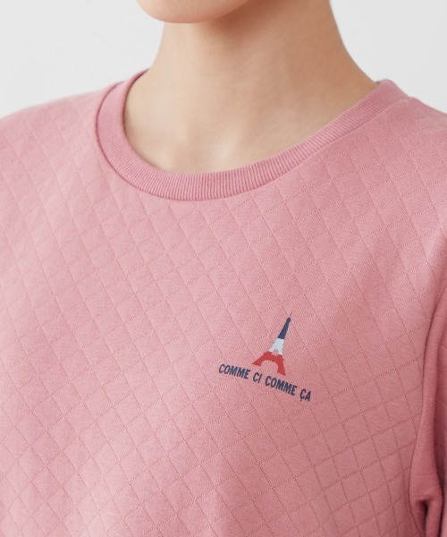 COMME CI COMME CA(コムシコムサ)の「COMME CI COMME CA/コムシコムサ ルームウェア 長袖長パンツ 表裏綿100% キルト(ルームウェア/パジャマ・レディース・ネイビー/ピンク/グレー・LARGE/MEDIUM/X-LARGE)」の7枚目の写真