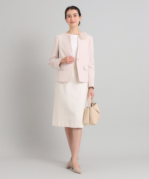 OPAQUE.CLIP（オペークドットクリップ）の「◆≪通勤・セレモニー/セットアップ対応≫ コットンツイードタイトスカート（スカート・レディース・ブラック系3/オフホワイト/ネイビー・40/38/36/42）」の5枚目の写真