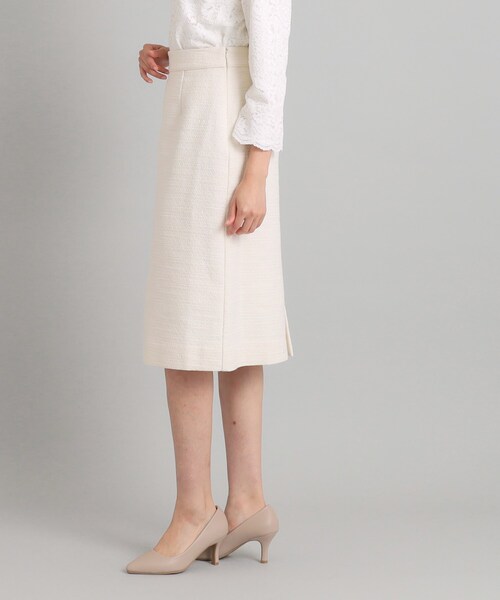 OPAQUE.CLIP（オペークドットクリップ）の「◆≪通勤・セレモニー/セットアップ対応≫ コットンツイードタイトスカート（スカート・レディース・ブラック系3/オフホワイト/ネイビー・40/38/36/42）」の7枚目の写真