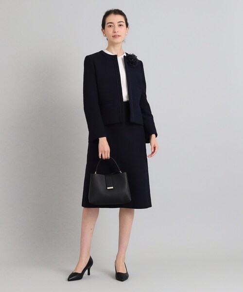 OPAQUE.CLIP（オペークドットクリップ）の「◆≪通勤・セレモニー/セットアップ対応≫ コットンツイードタイトスカート（スカート・レディース・ブラック系3/オフホワイト/ネイビー・40/38/36/42）」の8枚目の写真