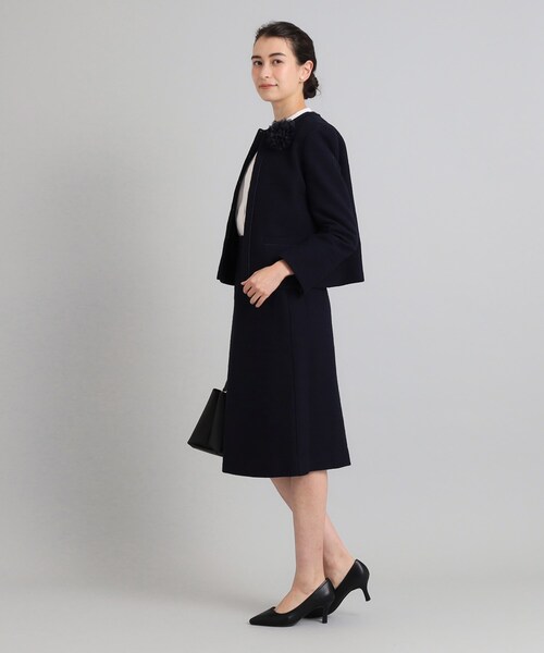 OPAQUE.CLIP（オペークドットクリップ）の「◆≪通勤・セレモニー/セットアップ対応≫ コットンツイードタイトスカート（スカート・レディース・ブラック系3/オフホワイト/ネイビー・40/38/36/42）」の9枚目の写真