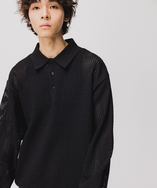BEAMS（ビームス）の「BEAMS / 9ゲージ メッシュ ポロシャツ（ポロシャツ・メンズ・ナチュラル/ブラック・XL/M/L/S）」の10枚目の写真