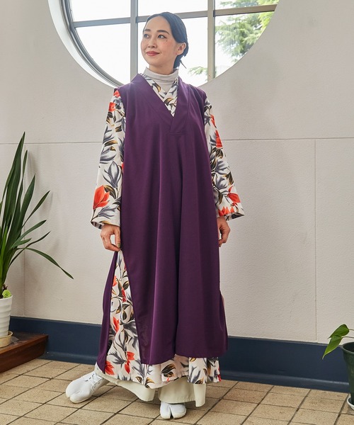 カヤ】艶銘仙(あでめいせん)重ねワンピース カヤ】艶銘仙(あでめいせん)重ねワンピース