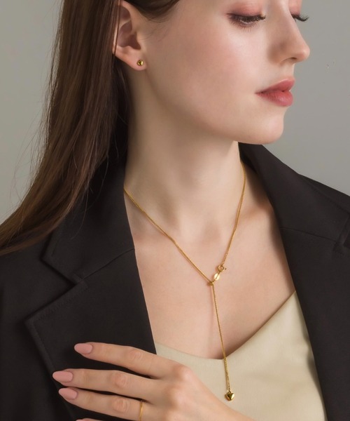 LAPUIS ハート型ピアス シルバー/ゴールド　ネックレスセット売り LAPUIS ハート型ピアス シルバー/ゴールド ネックレスセット売り
