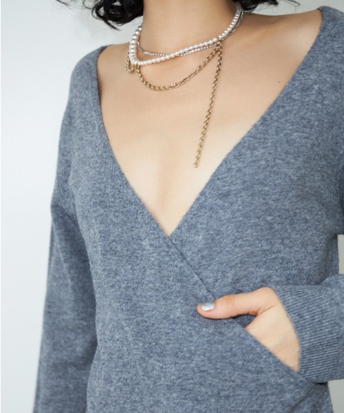 JOSE MOON(ジョゼムーン)の「2WAY WOOL MAXI DRESS/ツーウェイウールマキシドレス(ワンピース・レディース・ブラック/グレー・FREE)」の9枚目の写真