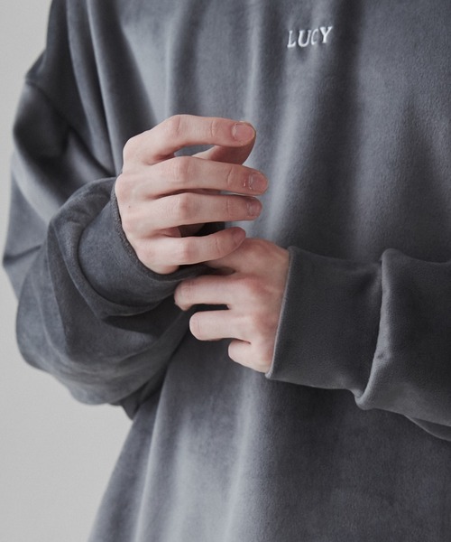 LUCY（ルーシー）の「LUCY/マイクロシャギーワンポイント刺繍プルオーバー（スウェット・メンズ・ダークグレー/ライトグレー/ブルー・MEDIUM/LARGE）」の8枚目の写真