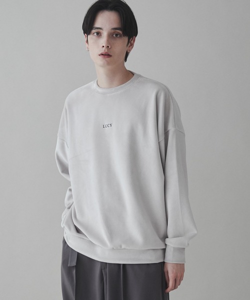 LUCY（ルーシー）の「LUCY/マイクロシャギーワンポイント刺繍プルオーバー（スウェット・メンズ・ダークグレー/ライトグレー/ブルー・MEDIUM/LARGE）」の4枚目の写真