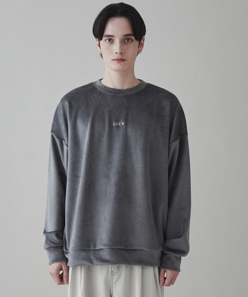 LUCY（ルーシー）の「LUCY/マイクロシャギーワンポイント刺繍プルオーバー（スウェット・メンズ・ダークグレー/ライトグレー/ブルー・MEDIUM/LARGE）」の5枚目の写真