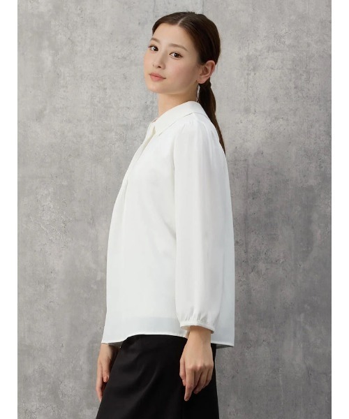 Perfect Suit FActory（パーフェクトスーツファクトリー）の「衿付きブラウス　オフホワイト/ブラック/ワイン（シャツ/ブラウス・レディース・オフホワイト/ブラック・M/L/S）」の20枚目の写真