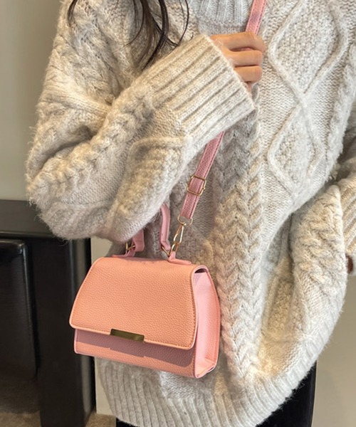 STYLEBLOCK(スタイルブロック)の「レザー調コンパクト2WAYミニショルダーバッグ(ショルダーバッグ・レディース・オフホワイト/ピンク/ブラック/ライトブラウン/ダークブラウン・FREE)」の5枚目の写真