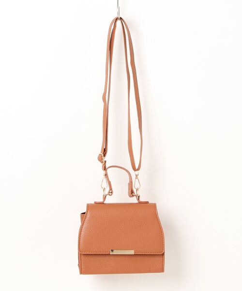STYLEBLOCK(スタイルブロック)の「レザー調コンパクト2WAYミニショルダーバッグ(ショルダーバッグ・レディース・オフホワイト/ピンク/ブラック/ライトブラウン/ダークブラウン・FREE)」の12枚目の写真